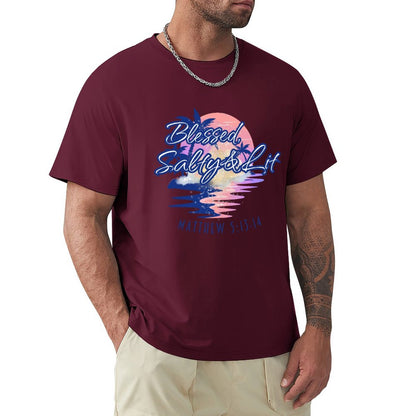 Blessed, Salty & Lit - Men's Cotton Tee Shirt