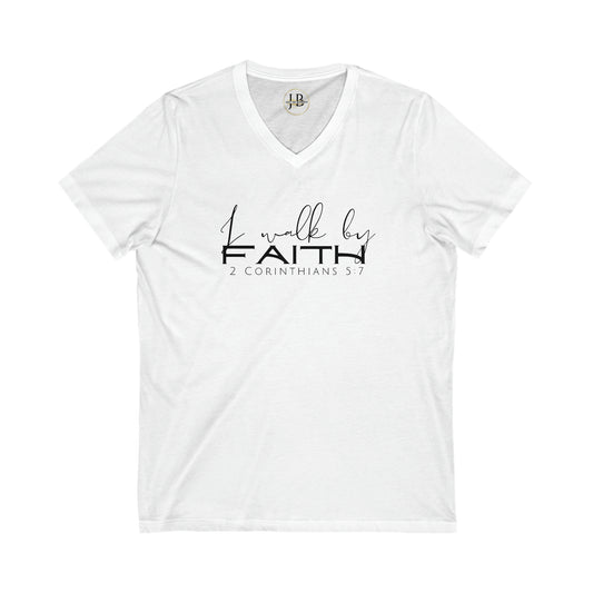 By Faith - Jersey V-Neck Tee (Unisex)