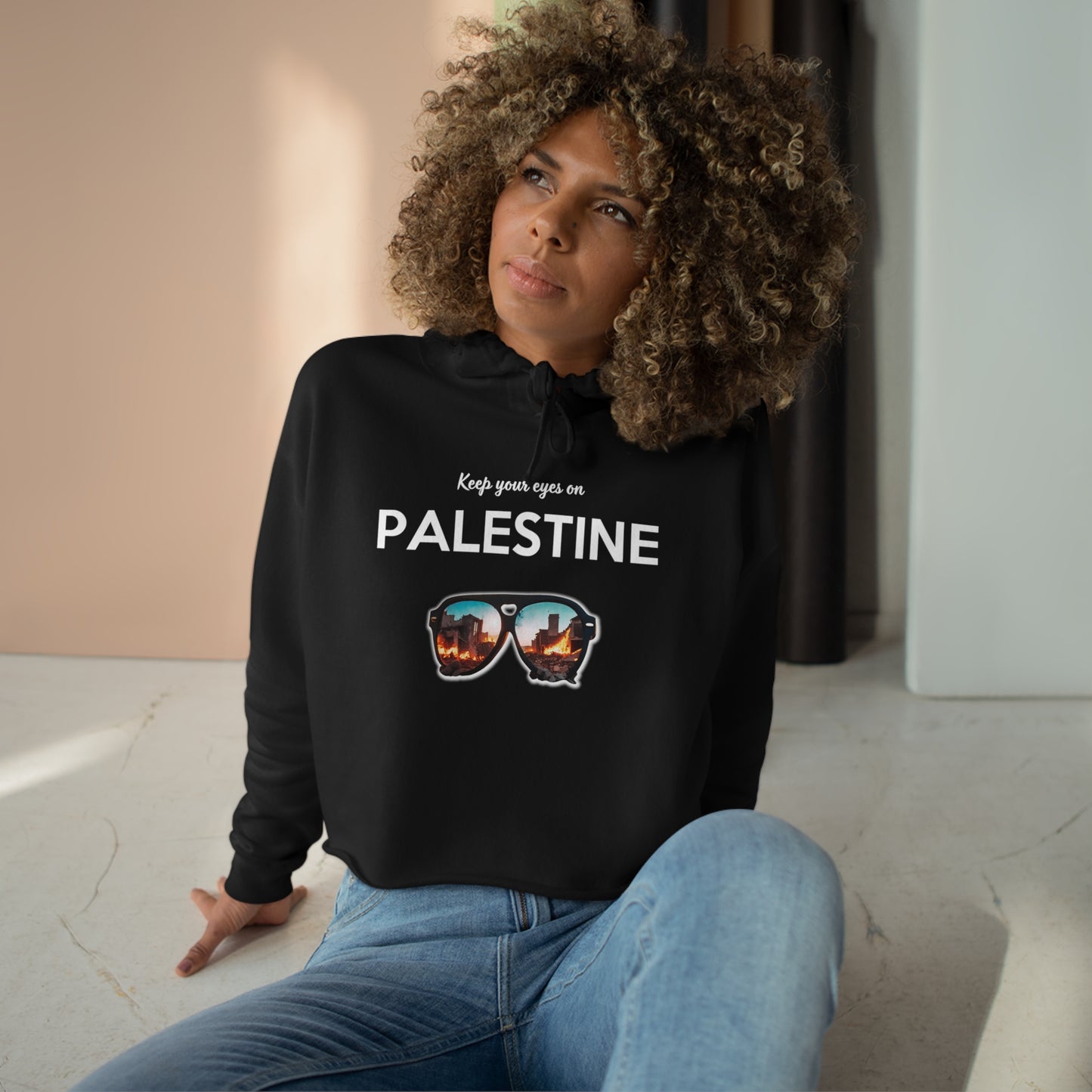 Eyes on Palestine - Crop Hoodie