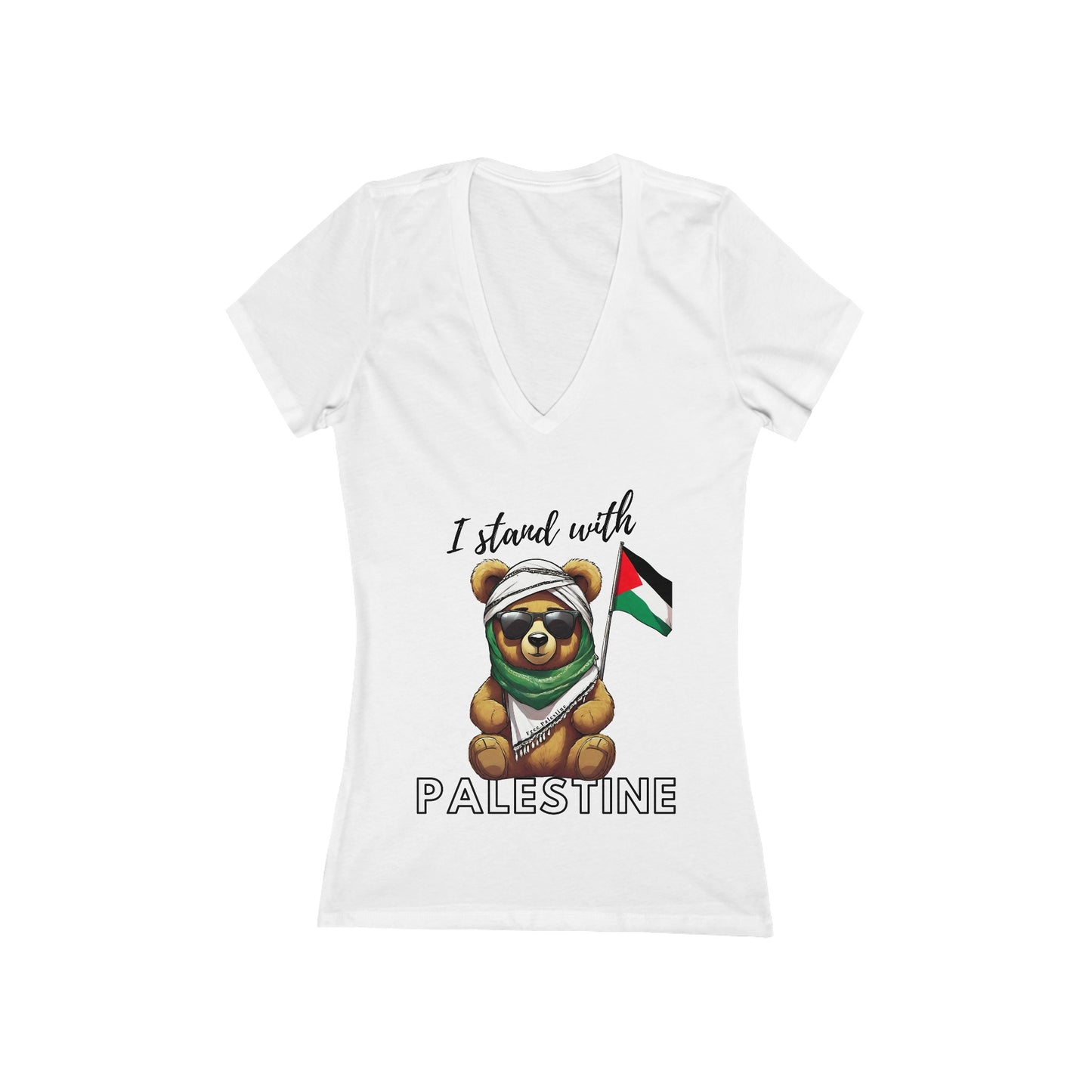 Teddy Palestine - Women's Deep V-Neck Tee
