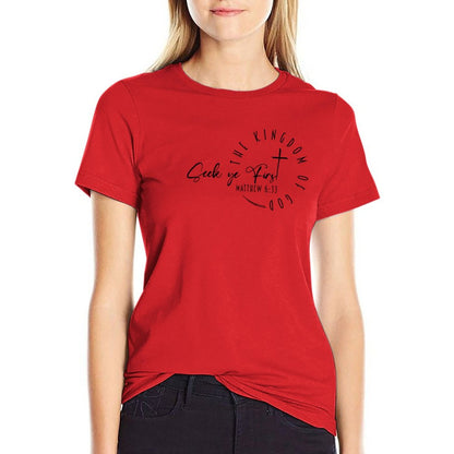 Minimalist, Seek Ye First - Women's 100% Cotton Tee