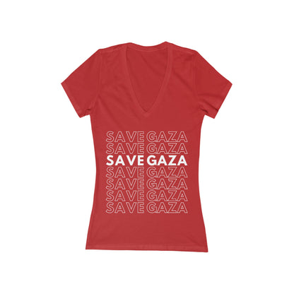 Save Gaza - Women's Deep V-Neck Tee