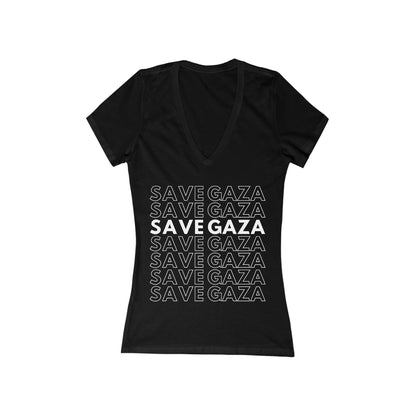 Save Gaza - Women's Deep V-Neck Tee