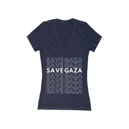 Save Gaza - Women's Deep V-Neck Tee