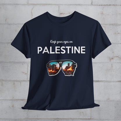 Eyes on Palestine - Unisex Cotton Tee