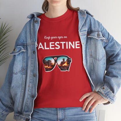 Eyes on Palestine - Unisex Cotton Tee