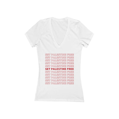Set Palestine Free - Women's Deep V-Neck Tee