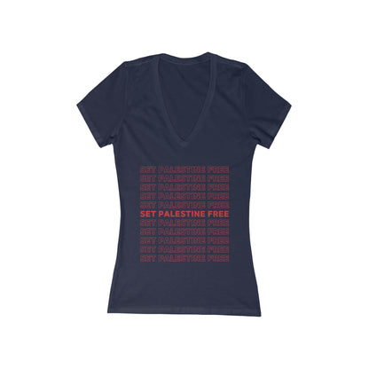 Set Palestine Free - Women's Deep V-Neck Tee