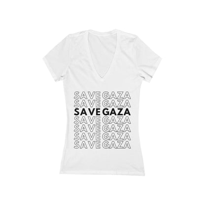 Save Gaza - Women's Deep V-Neck Tee
