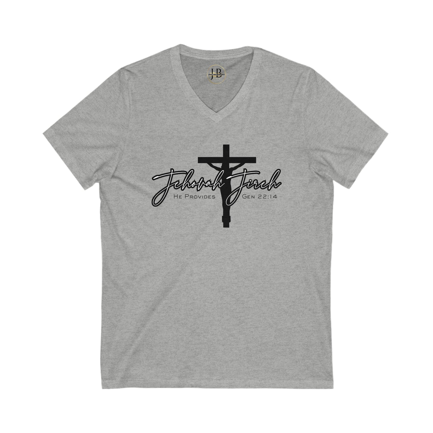 Jireh, Gen. 22:14 - Jersey V-Neck Tee (Unisex)