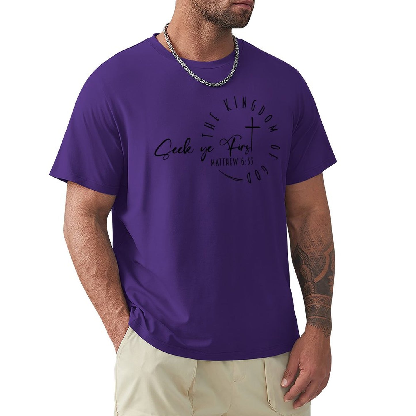 Minimalist, Seek Ye First - Men's Cotton Tee Shirt