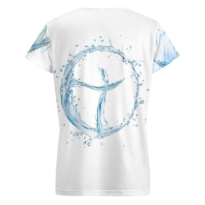 Living Waters, Yahusha - Women's V-neck Short Sleeve T-Shirt
