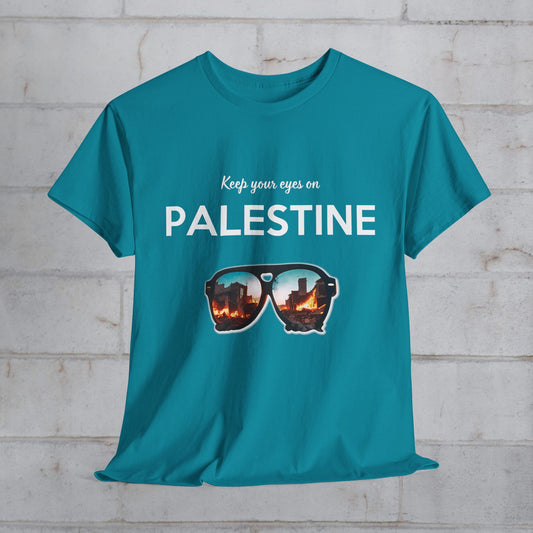 Eyes on Palestine - Unisex Cotton Tee