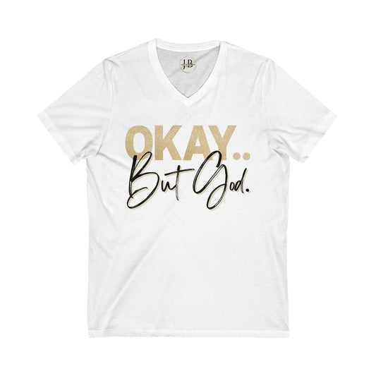 But God in Black - Jersey V-Neck Tee (Unisex)