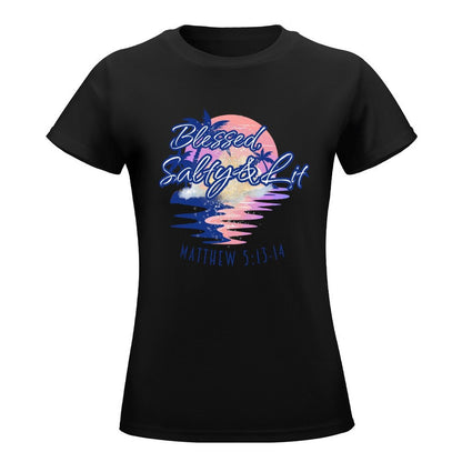 Blessed, Salty & Lit - Women's 100% Cotton Tee