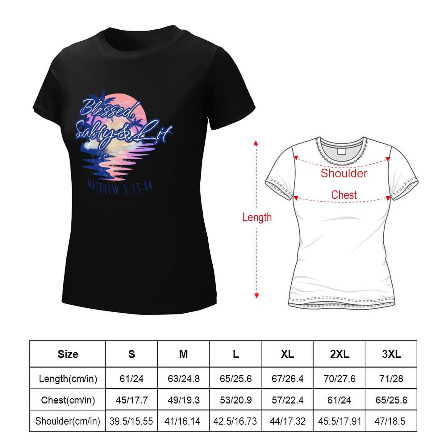 Blessed, Salty & Lit - Women's 100% Cotton Tee