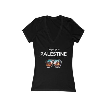 Eyes On Palestine - Women's Deep V-Neck Tee
