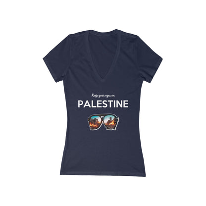 Eyes On Palestine - Women's Deep V-Neck Tee