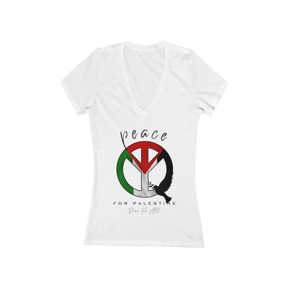 Peace - Women's Jersey Short Sleeve Deep V-Neck Tee