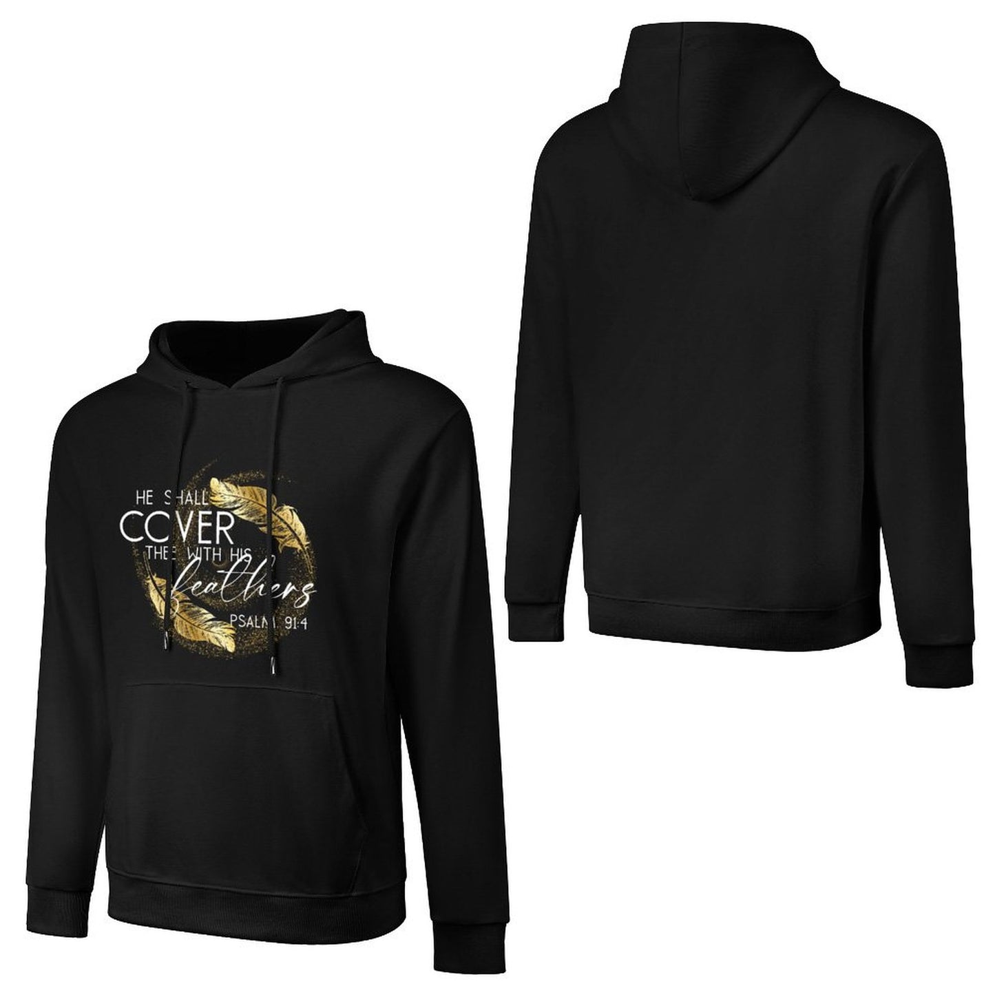 Covered in Feathers - Cotton Hoodie with Pocket