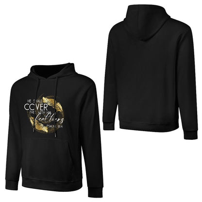 Covered in Feathers - Cotton Hoodie with Pocket