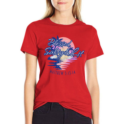 Blessed, Salty & Lit - Women's 100% Cotton Tee
