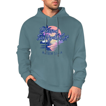 Blessed, Salty & Lit - Cotton Hoodie with Pocket