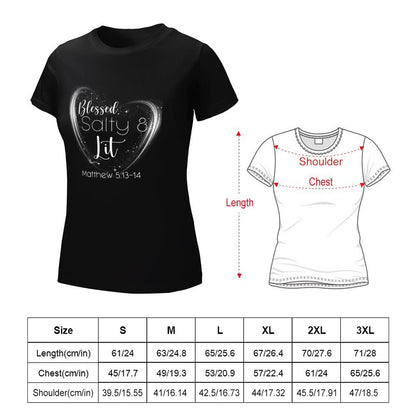Blessed, Salty & Lit (White) - Women's 100% Cotton Tee