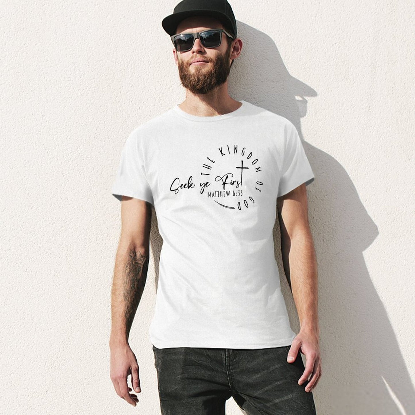 Minimalist, Seek Ye First - Men's Cotton Tee Shirt