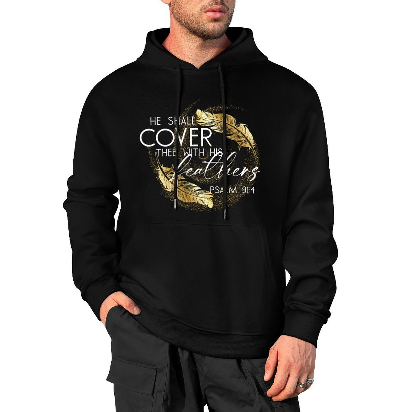 Covered in Feathers - Cotton Hoodie with Pocket
