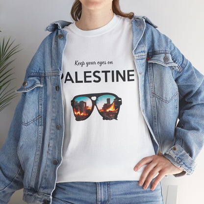 Eyes on Palestine - Unisex Cotton Tee
