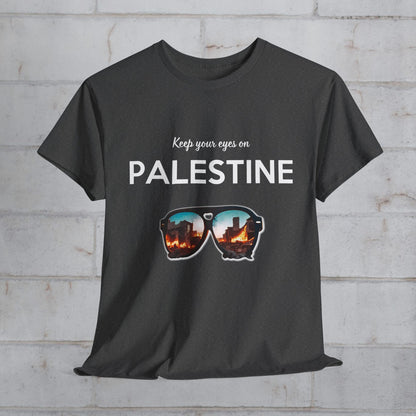Eyes on Palestine - Unisex Cotton Tee