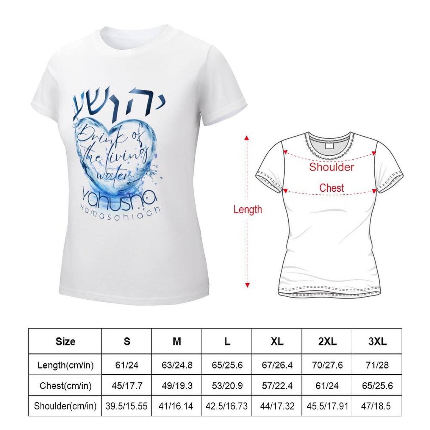 Living Waters, Yahusha - Women's 100% Cotton Tee