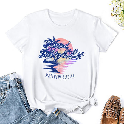 Blessed, Salty & Lit - Women's 100% Cotton Tee