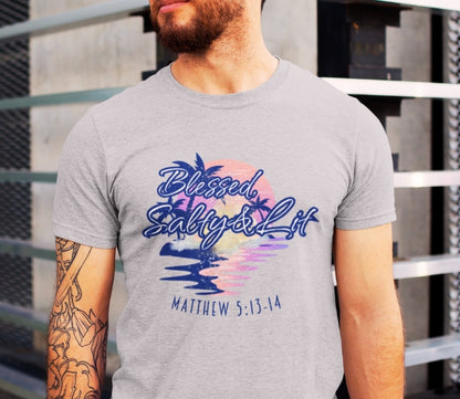 Blessed, Salty & Lit - Men's Cotton Tee Shirt