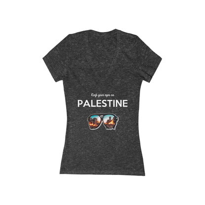 Eyes On Palestine - Women's Deep V-Neck Tee