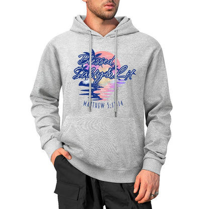 Blessed, Salty & Lit - Cotton Hoodie with Pocket