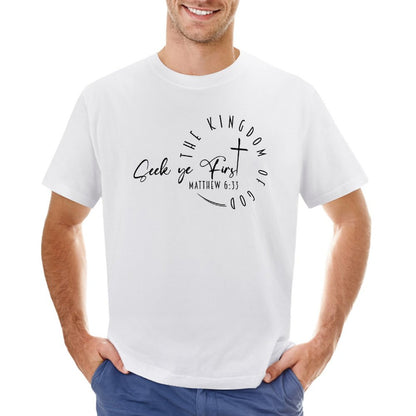 Minimalist, Seek Ye First - Men's Cotton Tee Shirt