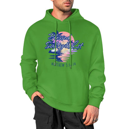 Blessed, Salty & Lit - Cotton Hoodie with Pocket