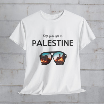 Eyes on Palestine - Unisex Cotton Tee