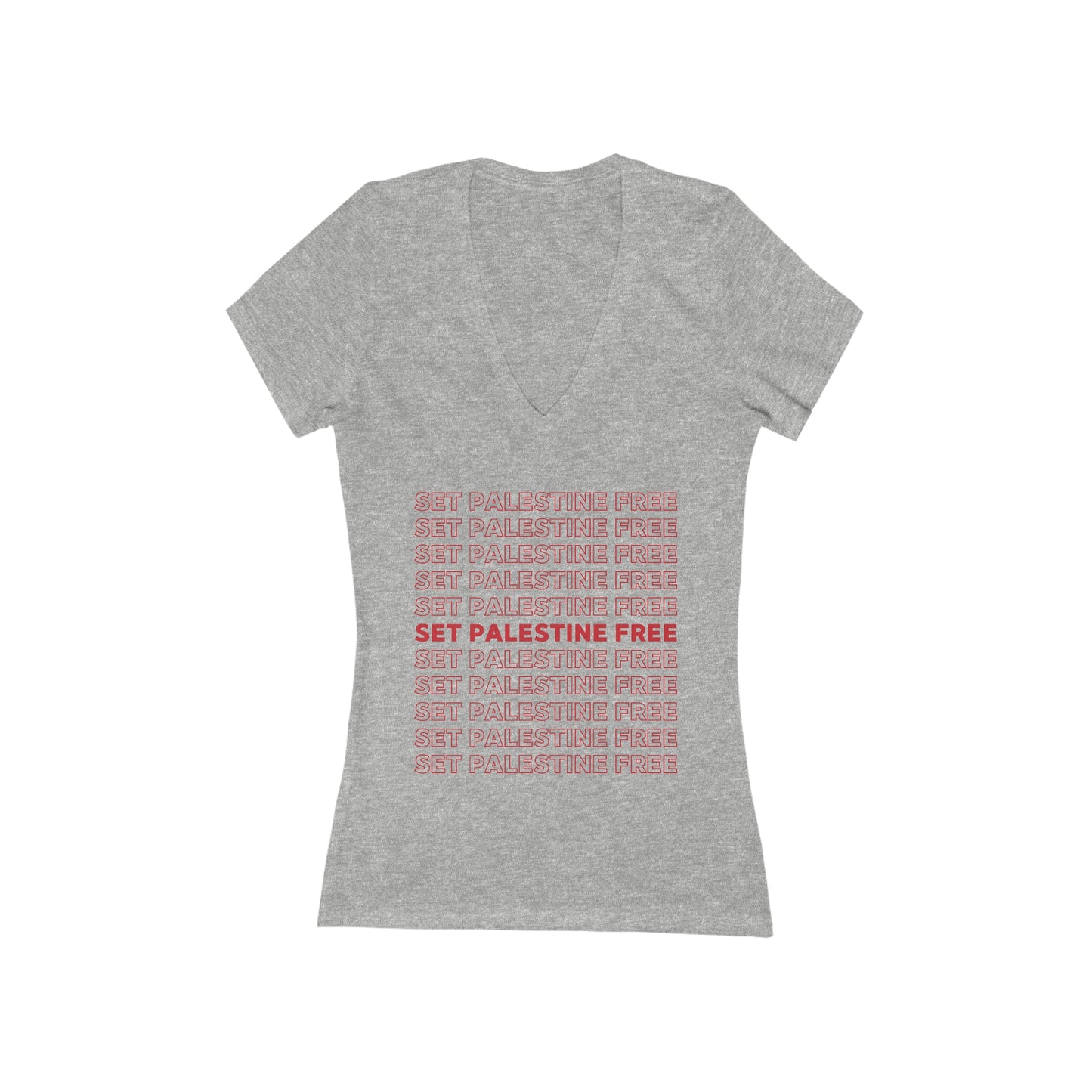 Set Palestine Free - Women's Deep V-Neck Tee