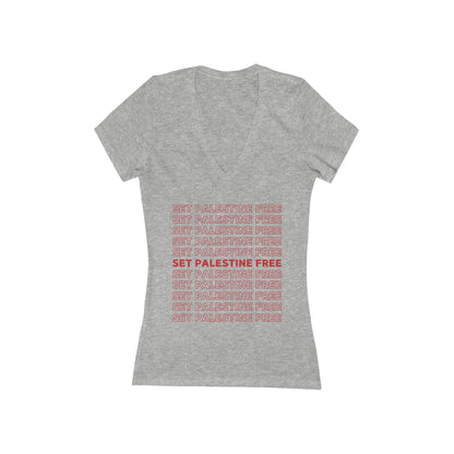Set Palestine Free - Women's Deep V-Neck Tee