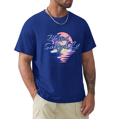 Blessed, Salty & Lit - Men's Cotton Tee Shirt