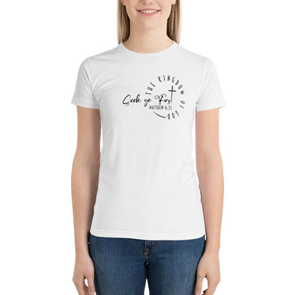 Minimalist, Seek Ye First - Women's 100% Cotton Tee