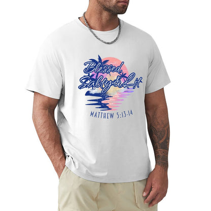 Blessed, Salty & Lit - Men's Cotton Tee Shirt