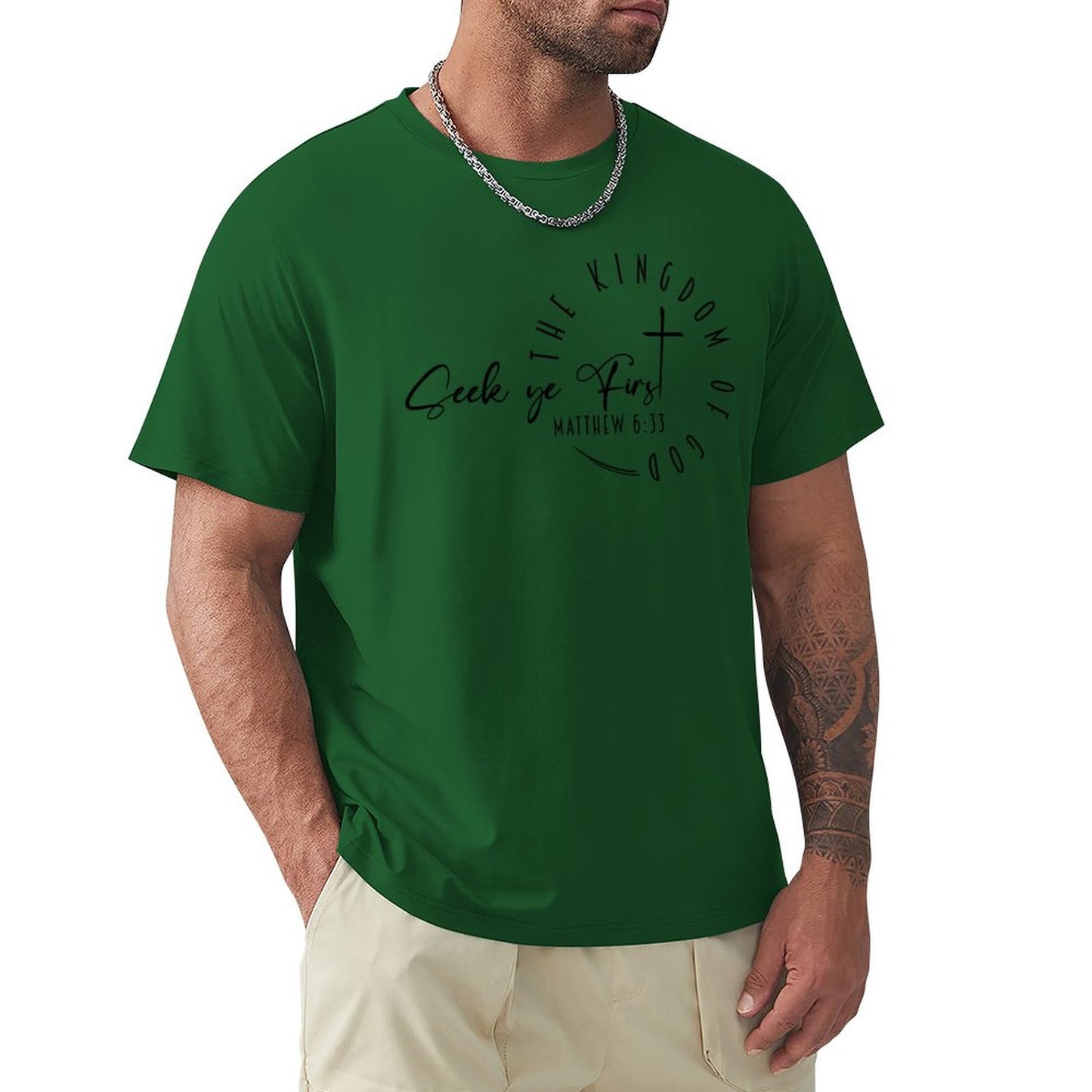 Minimalist, Seek Ye First - Men's Cotton Tee Shirt