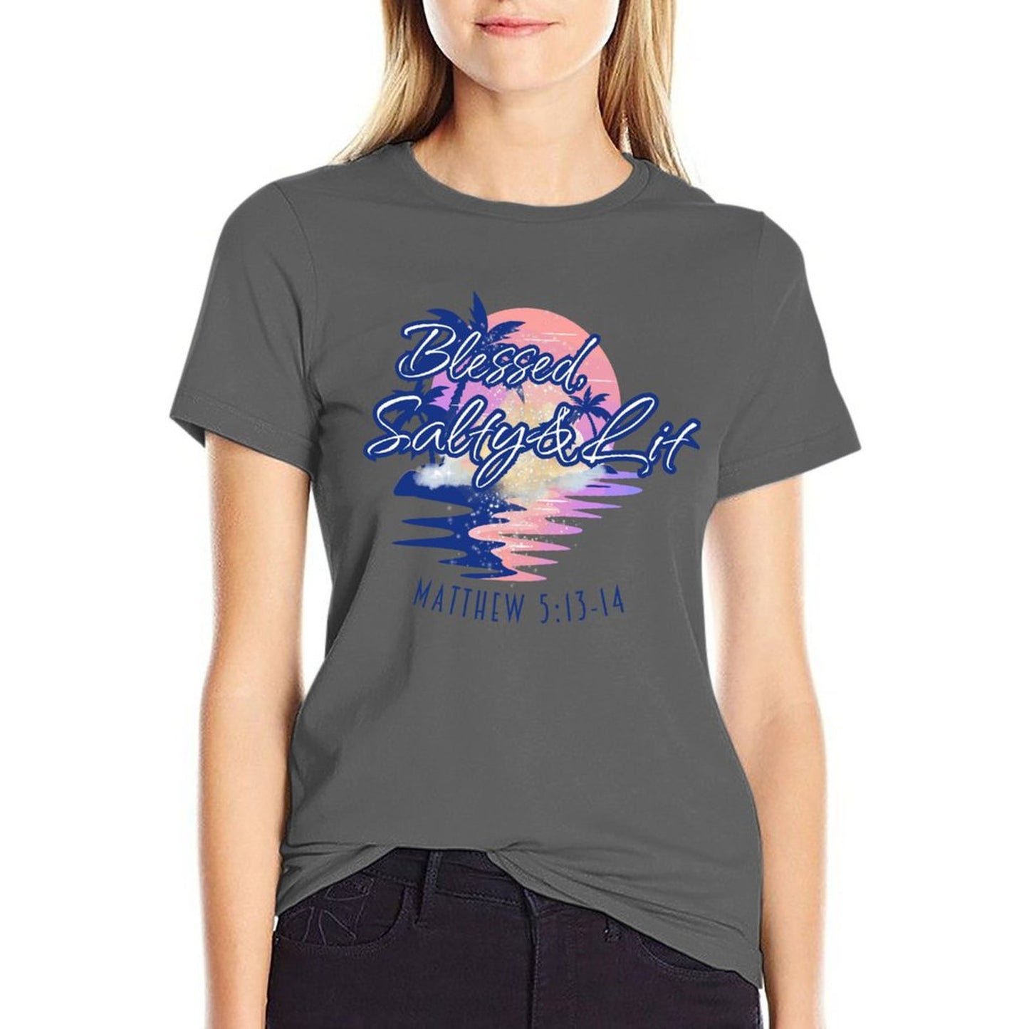 Blessed, Salty & Lit - Women's 100% Cotton Tee
