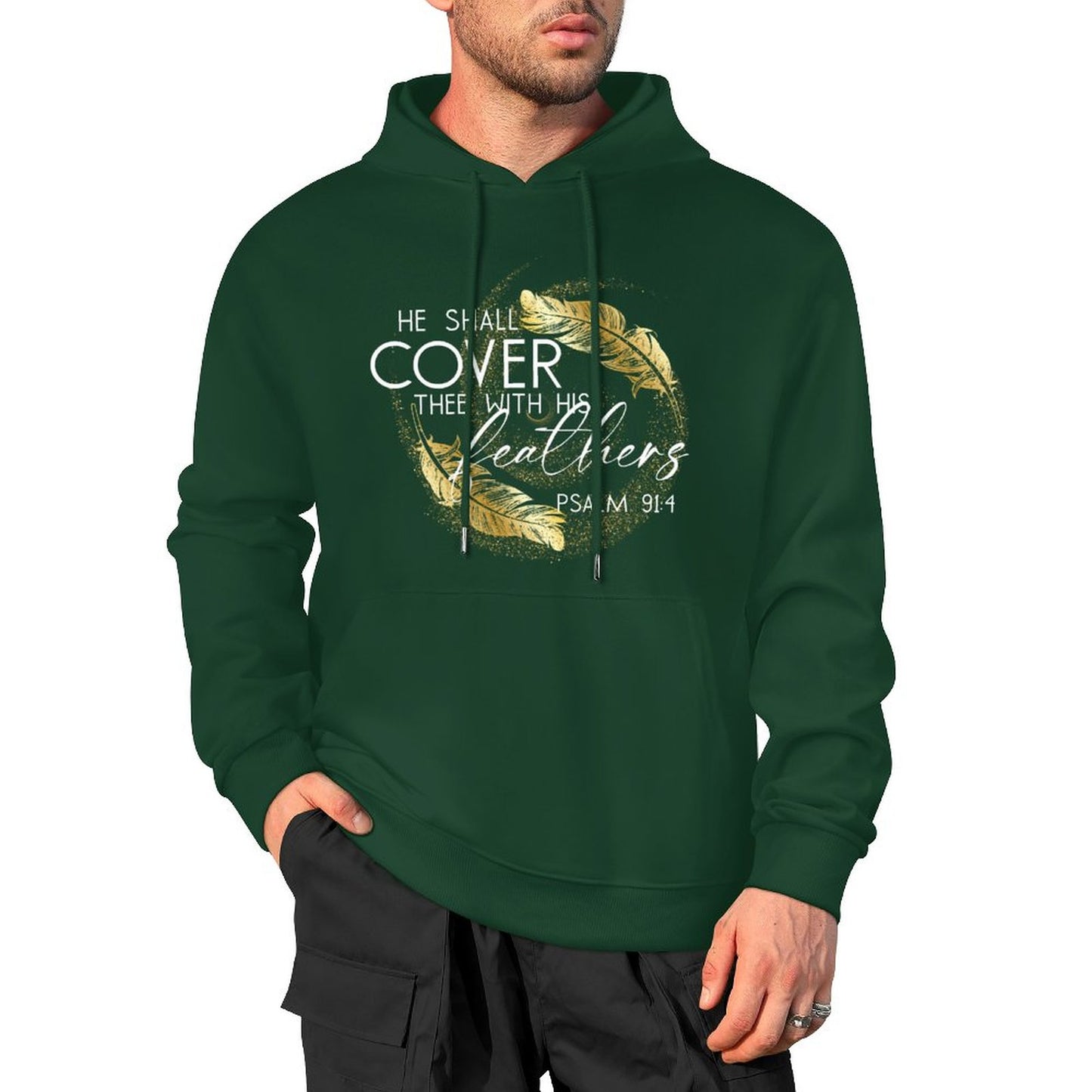 Covered in Feathers - Cotton Hoodie with Pocket