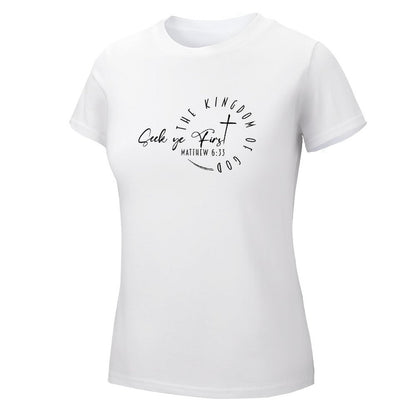 Minimalist, Seek Ye First - Women's 100% Cotton Tee