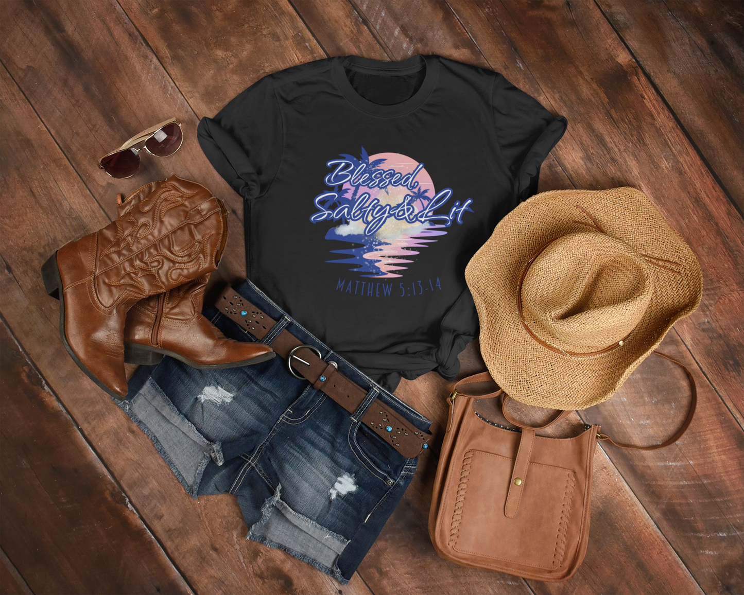 Blessed, Salty & Lit - Women's 100% Cotton Tee